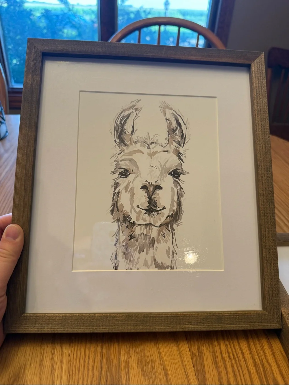 Neutral Framed Animal Prints - Llama & Giraffe Set